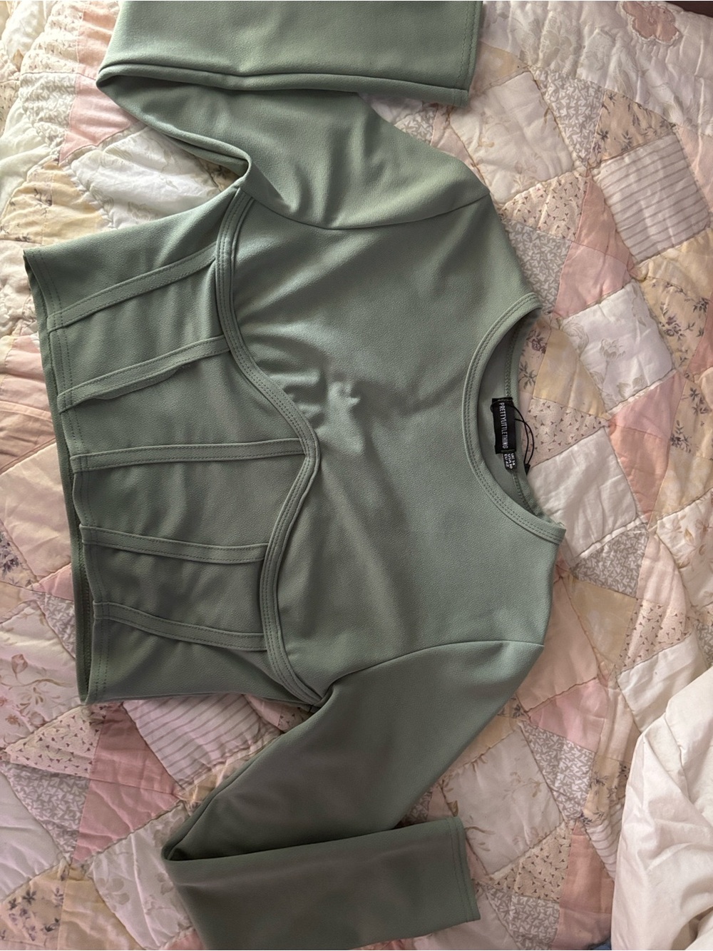 PrettyLittleThing Sage Green Top